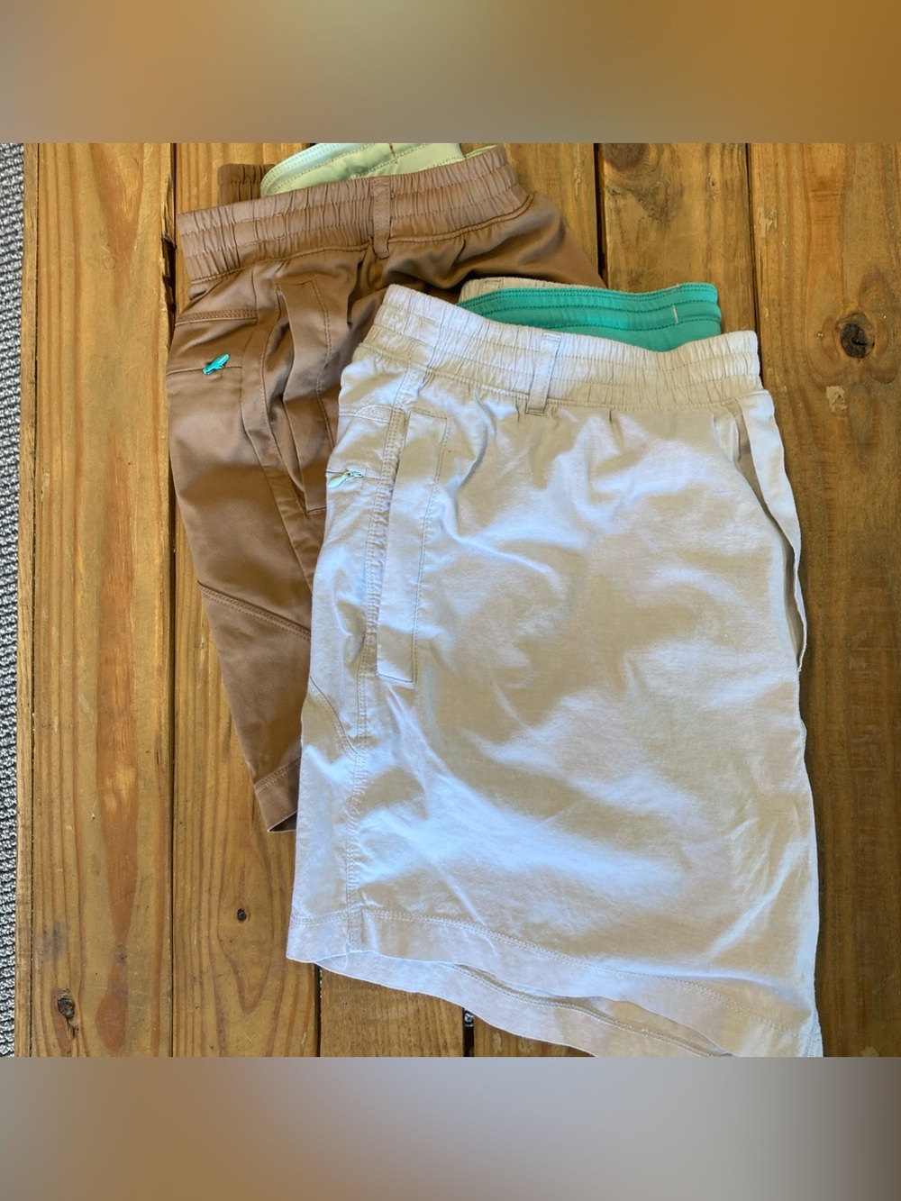 Birddogs Men's Shorts Lined 5.5 Athletic Gym Workout Size XL Tan & Khaki 2 Pair
